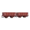 SET 2 VAGONES SERIE X, RENFE ROJO ÓXIDO - CARGA TABLONES ÉPOCA III